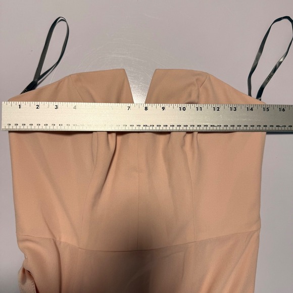 White by Vera Wang Pink Strapless V Neck Maxi Dress Bridesmaid Formal Gown 6‎ - Picture 7 of 12